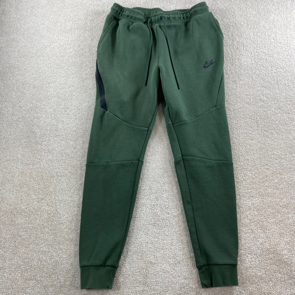 Nike Tech Fleece Joggers Mens Size M Green 805162-370 Tapered Sweatpants